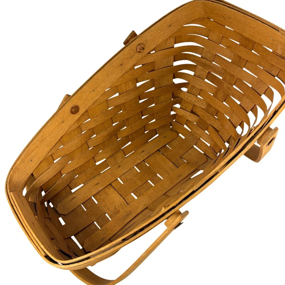 Longaberger Vintage 1990 Medium Vegetable‎ Basket 2 Swing Handles New Liner